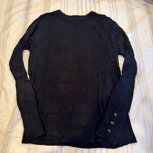 Halogen Button Cuff Crewneck Sweater